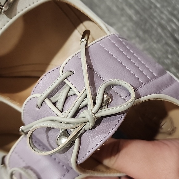 Tod's Lace Up Sneaker Style Peep Toe Sling Back Sandal Heels - Picture 8 of 10